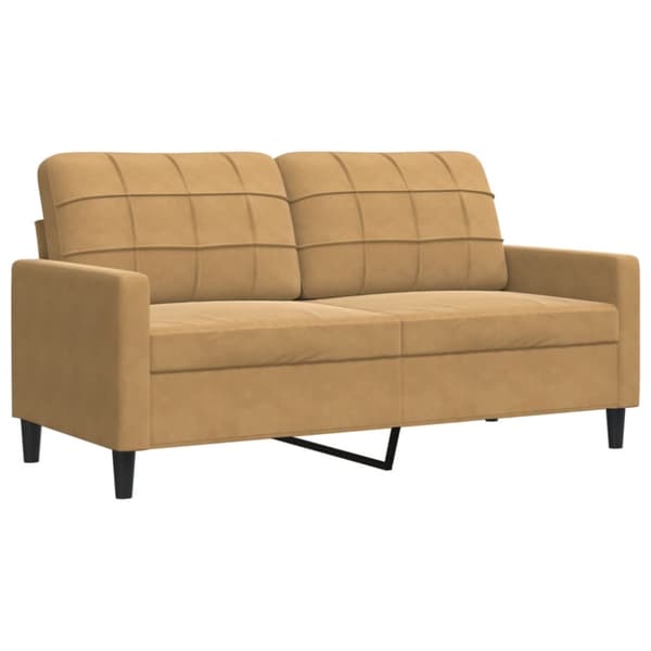 Soffa 2-sits brun 140 cm sammet
