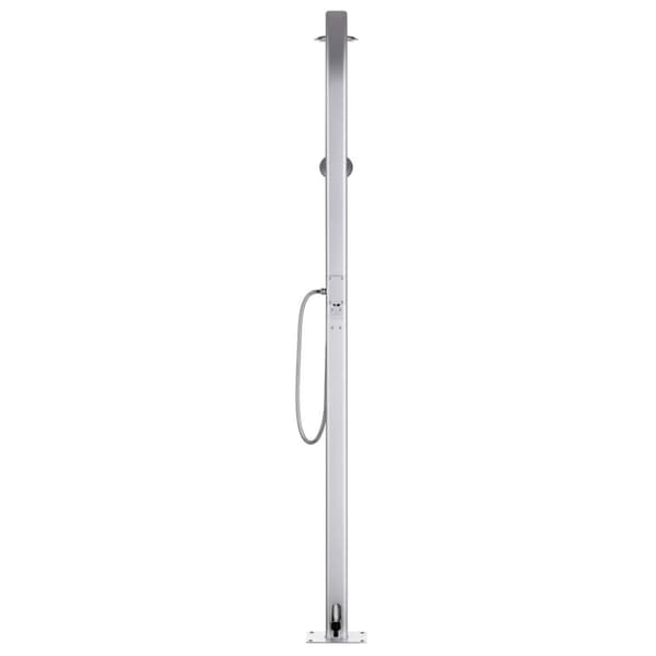 Trädgårdsdusch med grått golv 220 cm aluminium