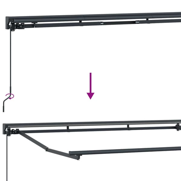 Manuell Utdragbar Markis Vit 4 × 3,5 m