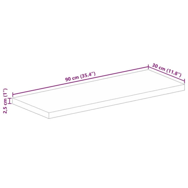 Bordsskiva 90x30x2,5 cm rektangulär massivt mango-trä