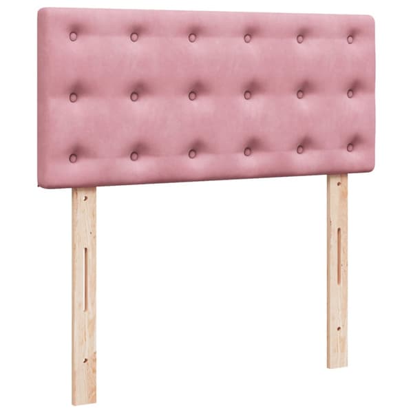 Ramsäng med madrass rosa 90x200 cm sammet