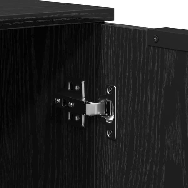 Sideboard 3 pcs Svart Ek Konstruerat trä