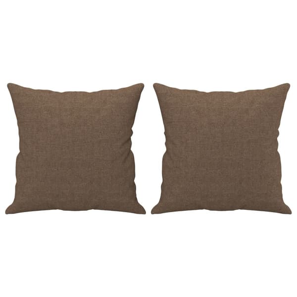 2-sits soffa med prydnadskuddar brun 140 cm tyg