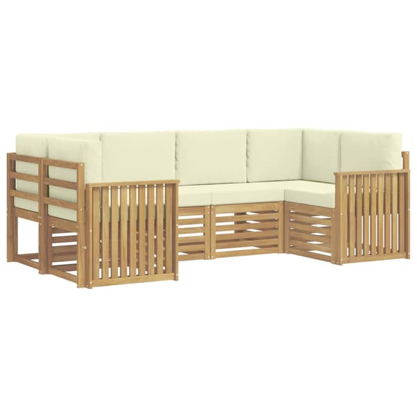 Utomhussoffset 6 pcs Vit och grädde 245 x 128,5 x 73 cm