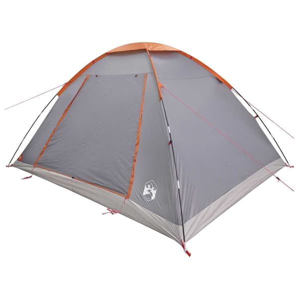 Campingtält Grå och orange 6 personer Polyester och Stål