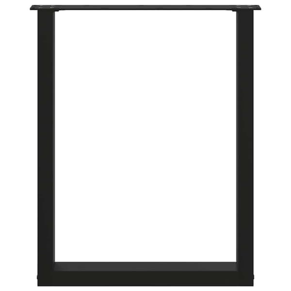 Matbordsben U-formade 2 st svarta 60x(72-73) cm stål