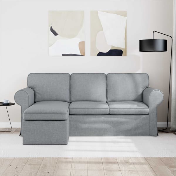 Soffa Ljusgrå 195 x 138 x 80 cm tyg