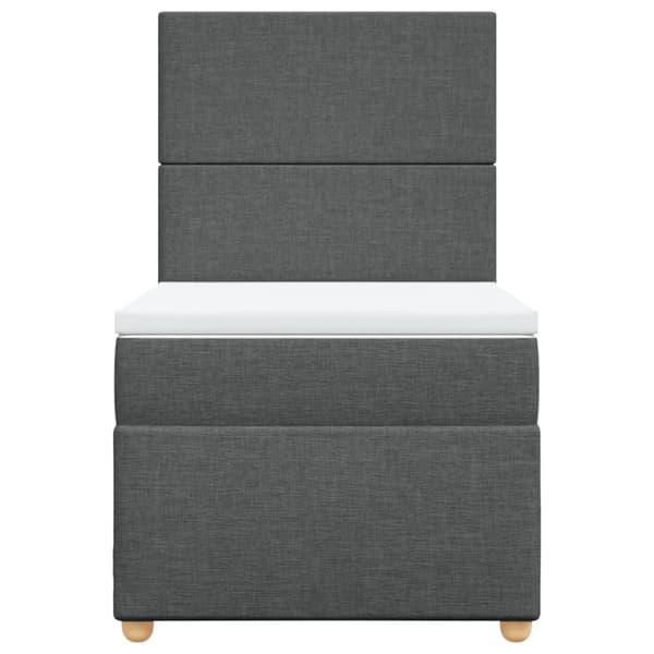 Ramsäng med madrass mörkgrå 100x200 cm tyg