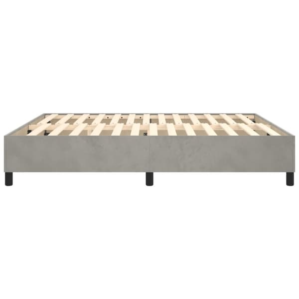 Boxspring-sängram ljusgrå 200x200 cm sammet