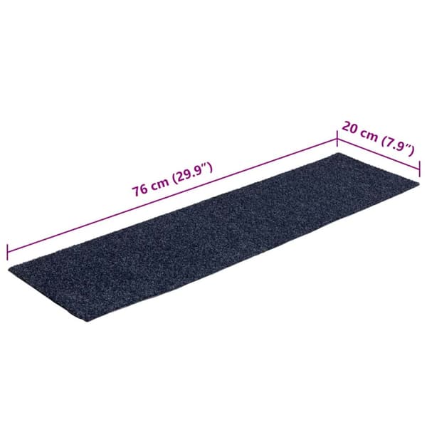 Trappmattor självhäftande 30 st 76x20 cm gråblå rektangulära