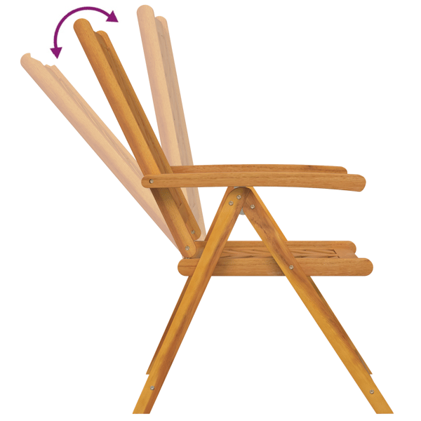 Trädgårdsmöbelset 5 pcs Brun Massivt Akaciaträ