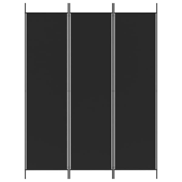 Rumsavdelare 3 paneler 150 x 200 cm svart tyg