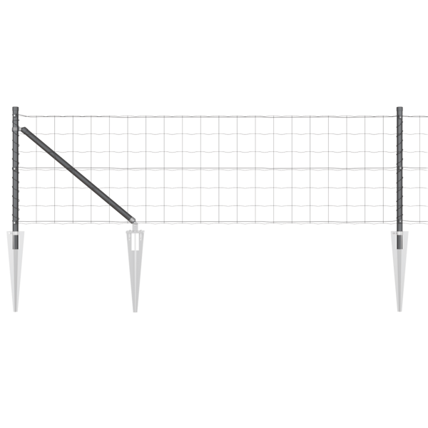 Stängsel med stolpe Grå 0,8 x 25 m Stål