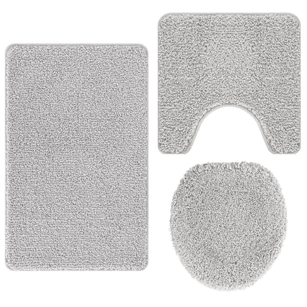 Antisklid badmatta set 3 pcs Grå PP