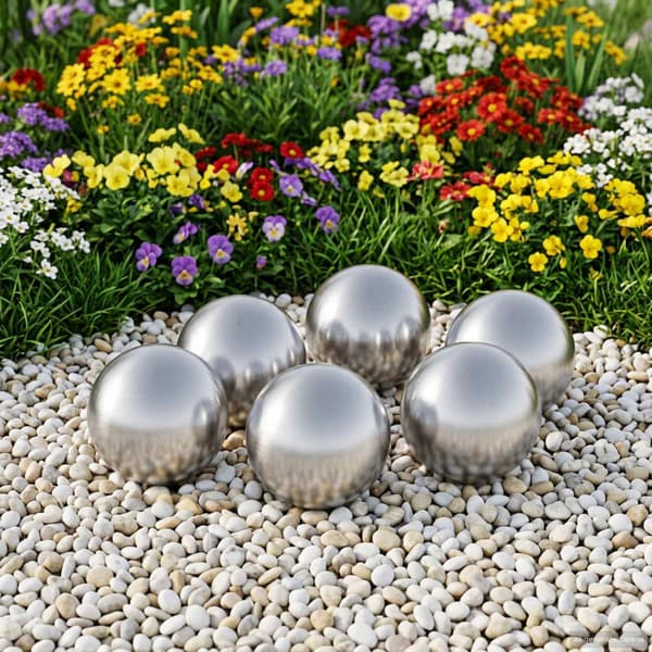 Borstad Boll 6 st Ø 7,5 cm Silver Rostfritt stål 201