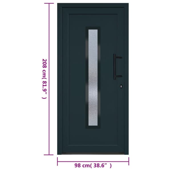 Ytterdörr antracit 98x208 cm PVC