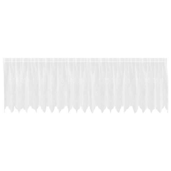 Spetsgardin med gardiner Blommor Vit 80 x 500 cm Polyester