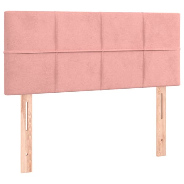 Ramsäng med madrass rosa 90x200 cm sammet