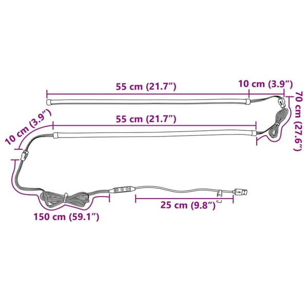 LED Band 110 cm Flerfärgsdesign PVC