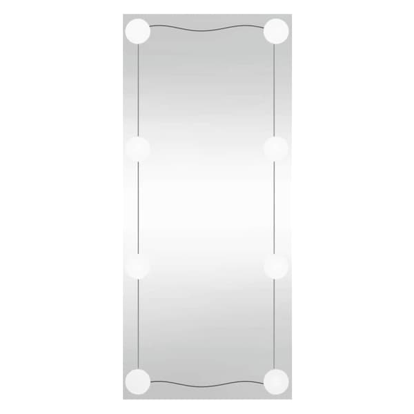 Väggspegel med LED-belysning 40x80 cm glas rektangulär