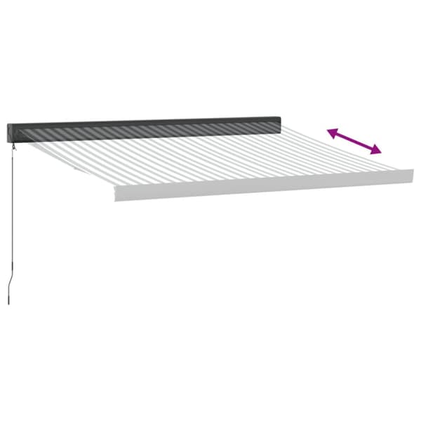 Markis infällbar antracit och vit 3x2,5 m tyg&aluminium