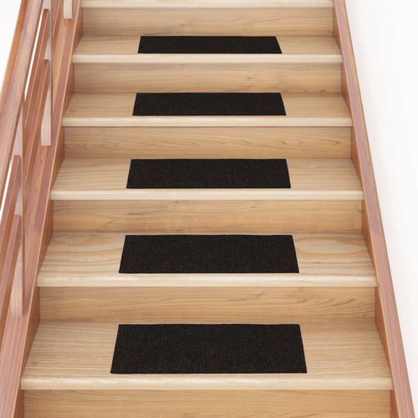 Trappmattor självhäftande 30 st 60x25 cm mörkbruna rektangulära