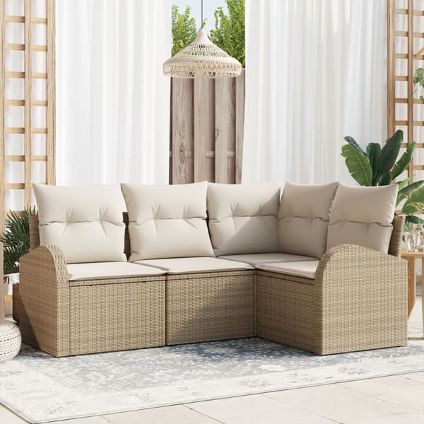 Trädgårdsoffset 4 st Beige konstrotting