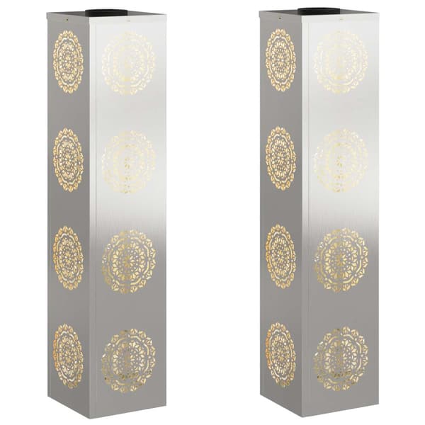 Solar LED Stig Ljus 2 pcs Silver Rostfritt stål