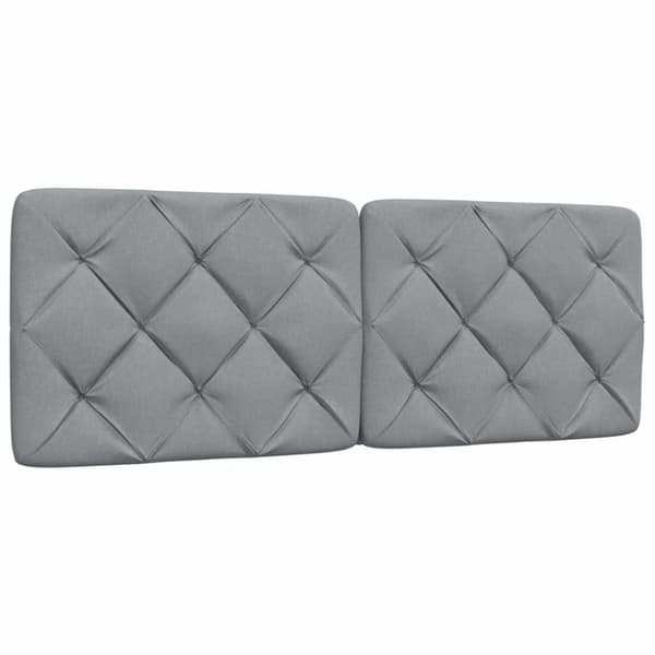 Bed Frame with LED without Mattress Light Grey 140x190 cm Fabric