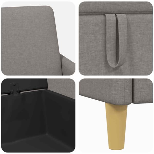 Soffgrupp med förvaring 2 pcs Taupe Polyester