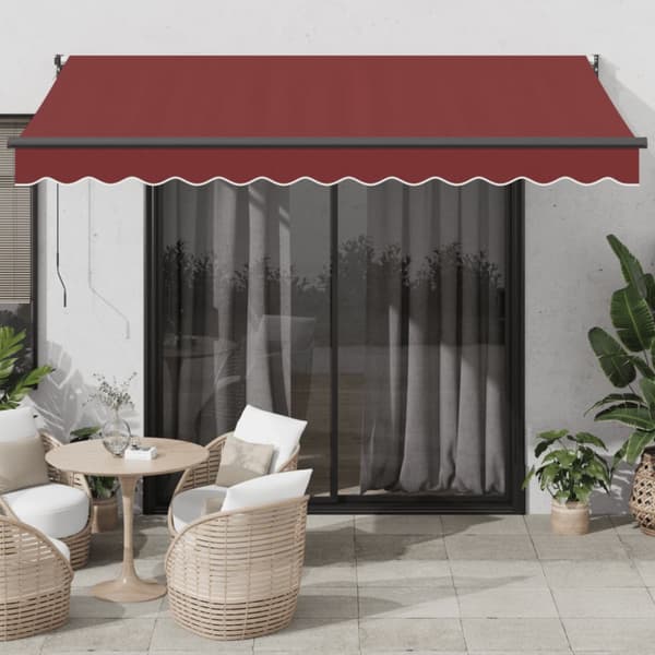 Markis automatiskt infällbar vinröd 350x250 cm