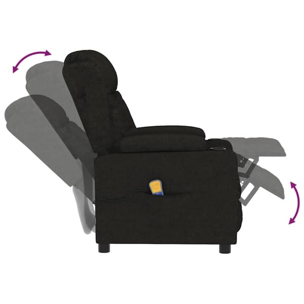 Massagefåtölj svart tyg