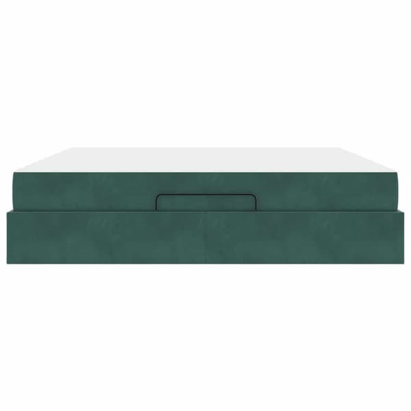 Sängram med madrass 2 pcs Grön Sammet