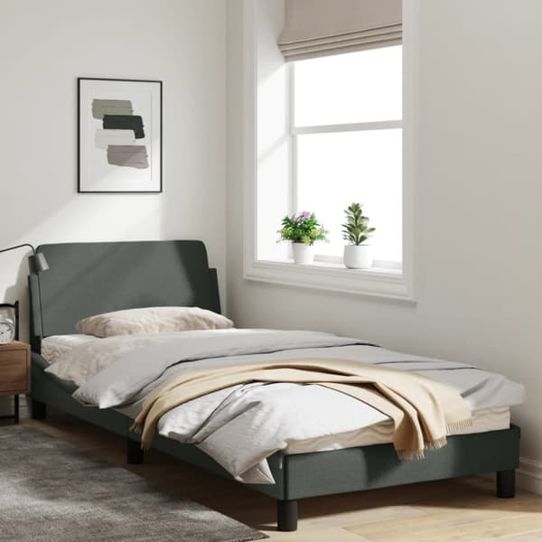 Bed Frame "Dover" Dark Grey 80x200 cm Fabric