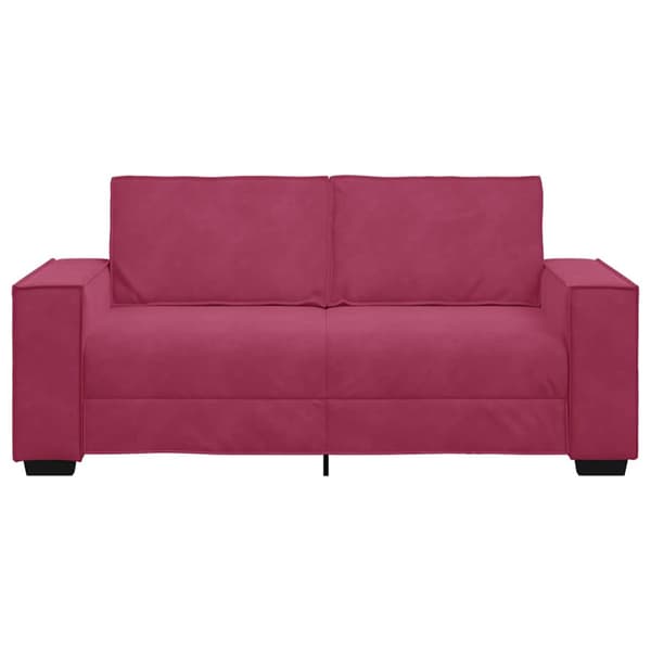 2-sitssoffa vinröd 180x78x84 cm sammet