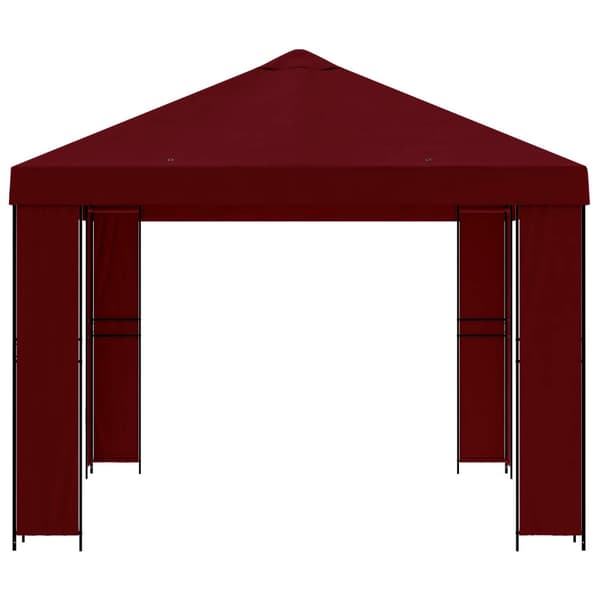 Paviljong 4 × 3 m Vinröd Polyester och Stål 190