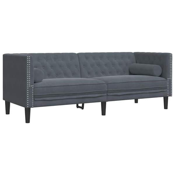 Soffa Mörkgrå 194 x 74,5 x 70,5 cm Sammet