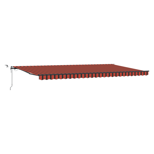 Markis tyg med orange och brun 600 × 350 cm Polyester