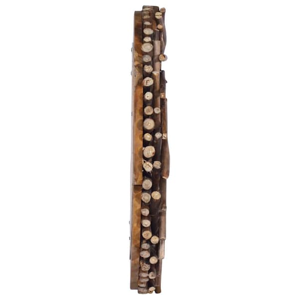 Väggspegel rund 60 cm teak