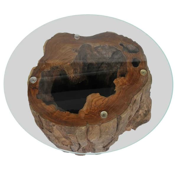 Soffbord teak glas 50x40 cm