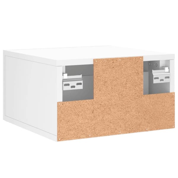 Väggmonterat sängbord vit 35x35x20 cm