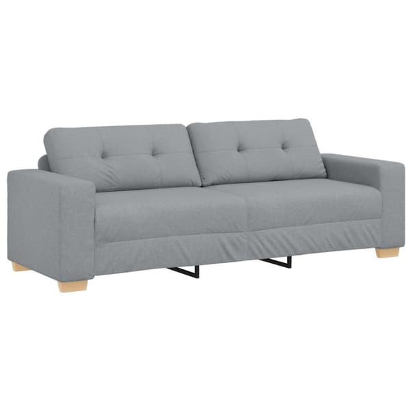 Soffa 3 st Ljusgrå Linnenblandad tyg