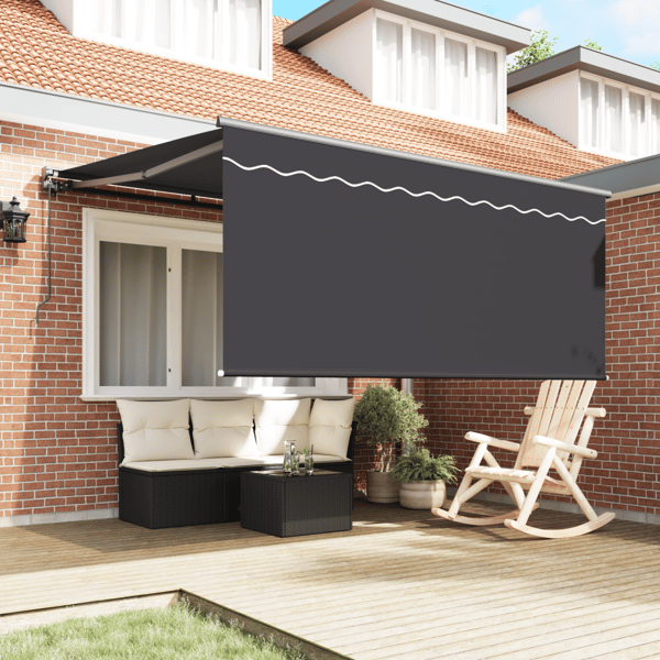 Utfällbar markis Antracit 300 x 250 cm Polyester och aluminium