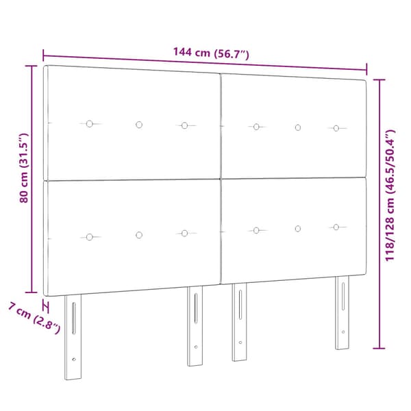 Huvudgavel Rosa 144 cm Sammet