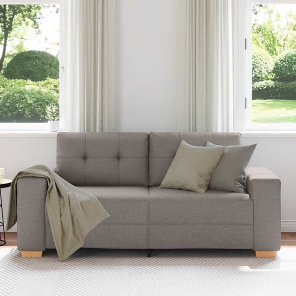 Tvåsitssoffa taupe 180x77x82 cm tyg