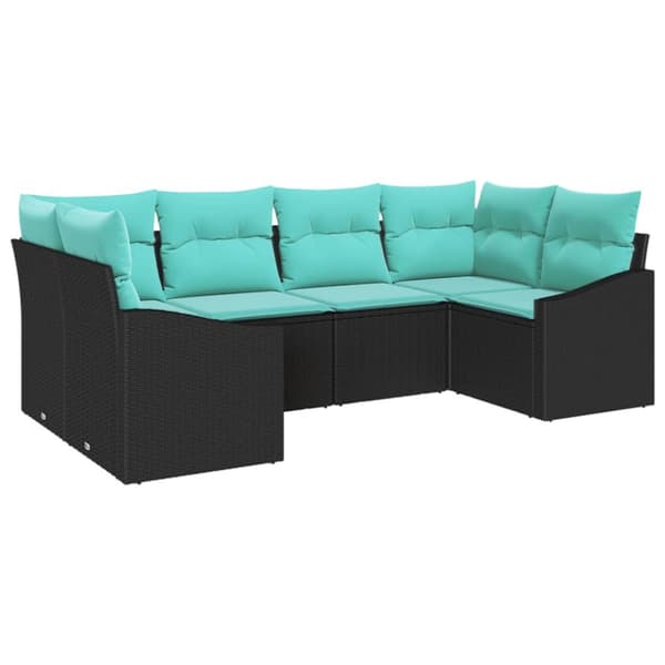 Soffset med kudde 6 pcs Svart konstrotting