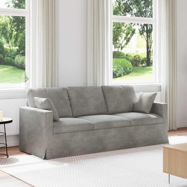 Soffa Ljusgrå 198 x 78 x 80 cm Sammet
