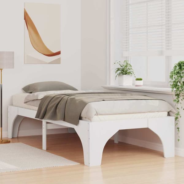 Sängram Vit 80 x 200 cm Massiv furu