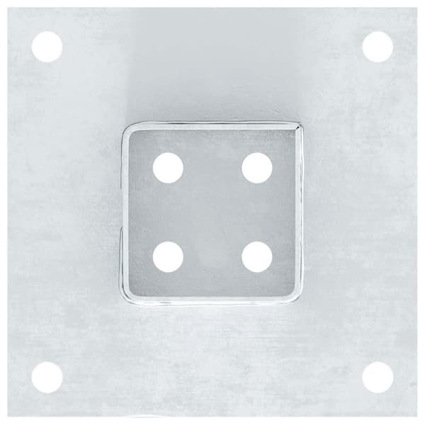 Stolpbaser fyrkant 4 st silver 61x61 mm galvaniserat stål