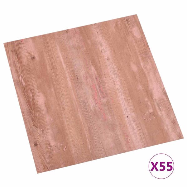 Golvplank 55 pcs Röd 5,11 m² PVC